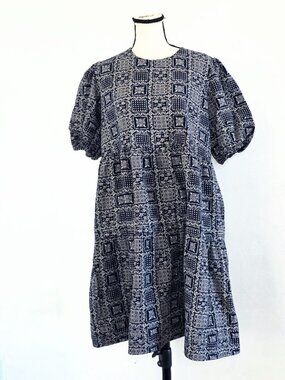 Love Olive Co. Gracie Dress in Navy Bandana Print - Size L (Excellent Condition)